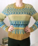 Stickad tröja, mönsterstickad tröja, slöjd, handarbete, textilhantverk, slöjd, handstickad tröja