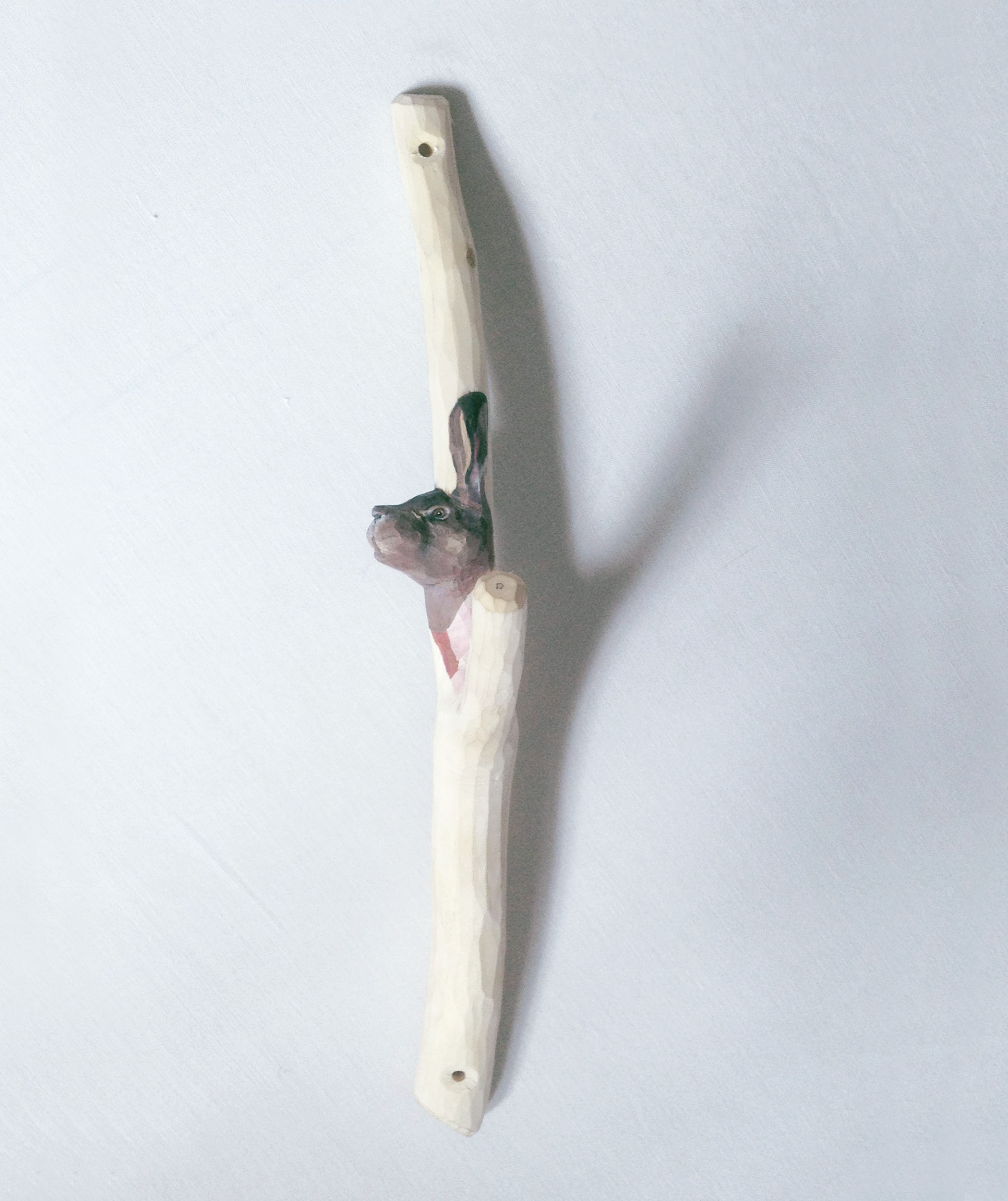 slöjd, krok, täljd krok, träslöjd, täljd hare, täljd grenklyka