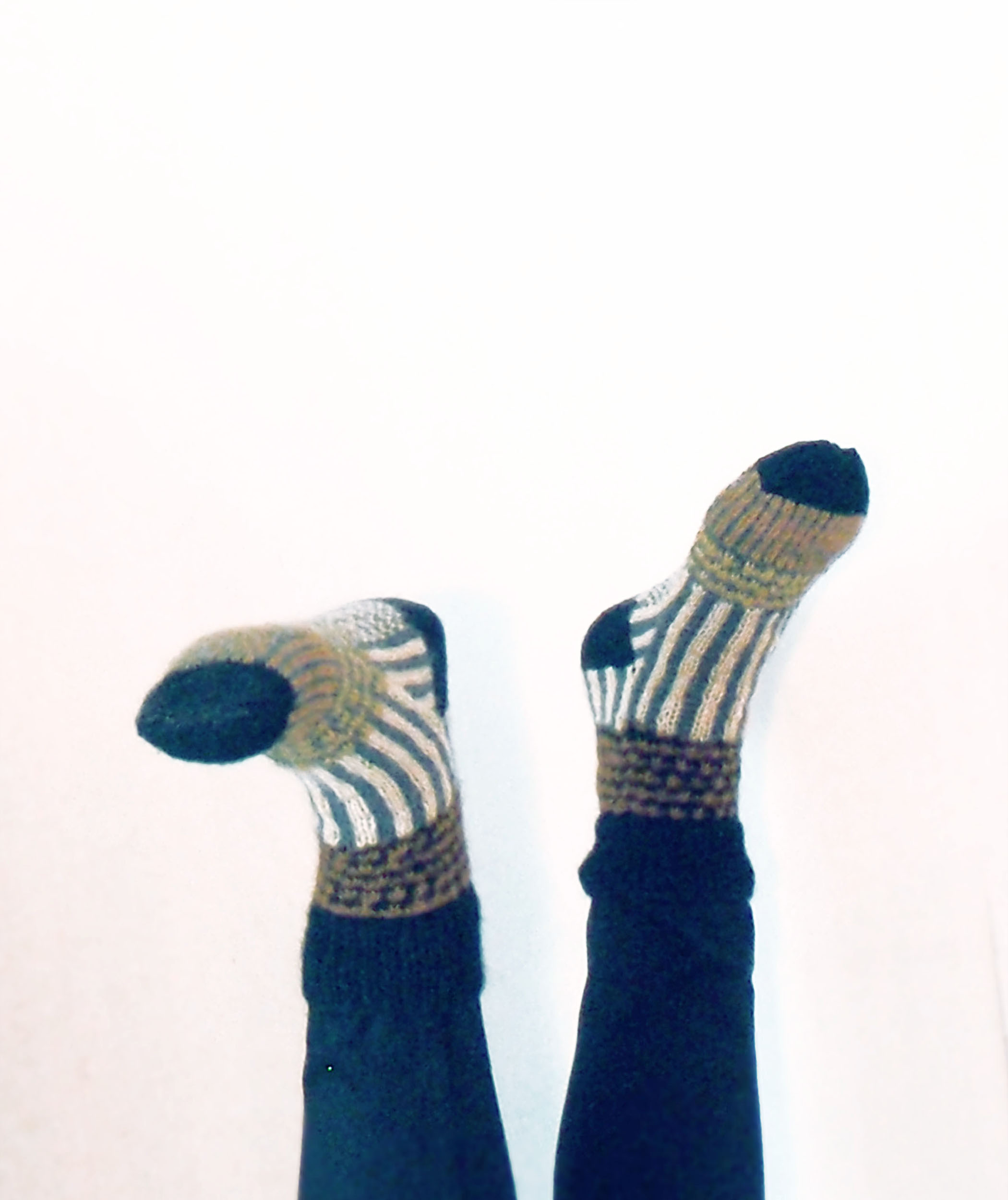 Stickade raggsockor, ullsockar, ullstrumpor, handstickat, mönsterstickat