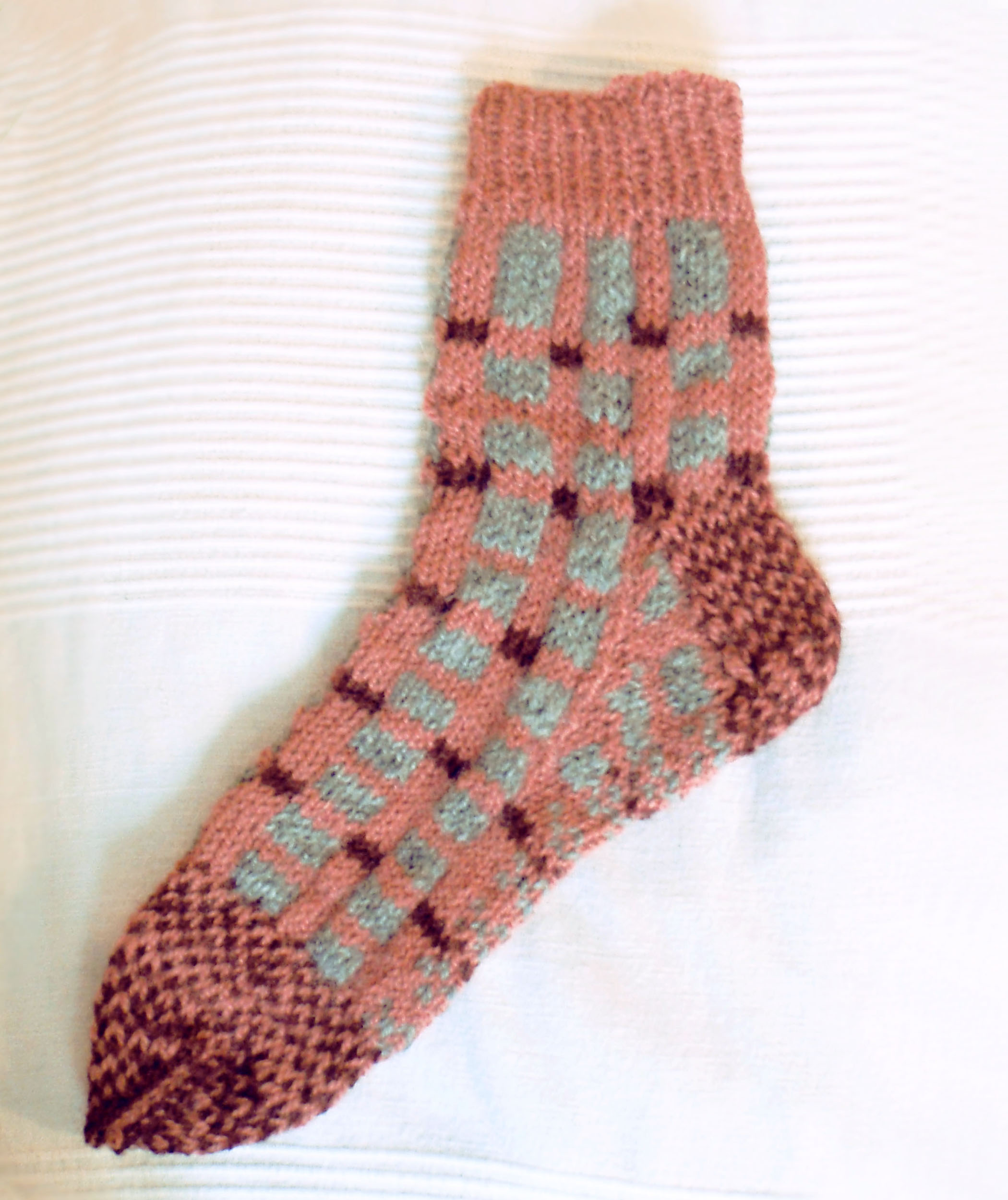 Stickade raggsockor, ullsockar, ullstrumpor, handstickat, mönsterstickat