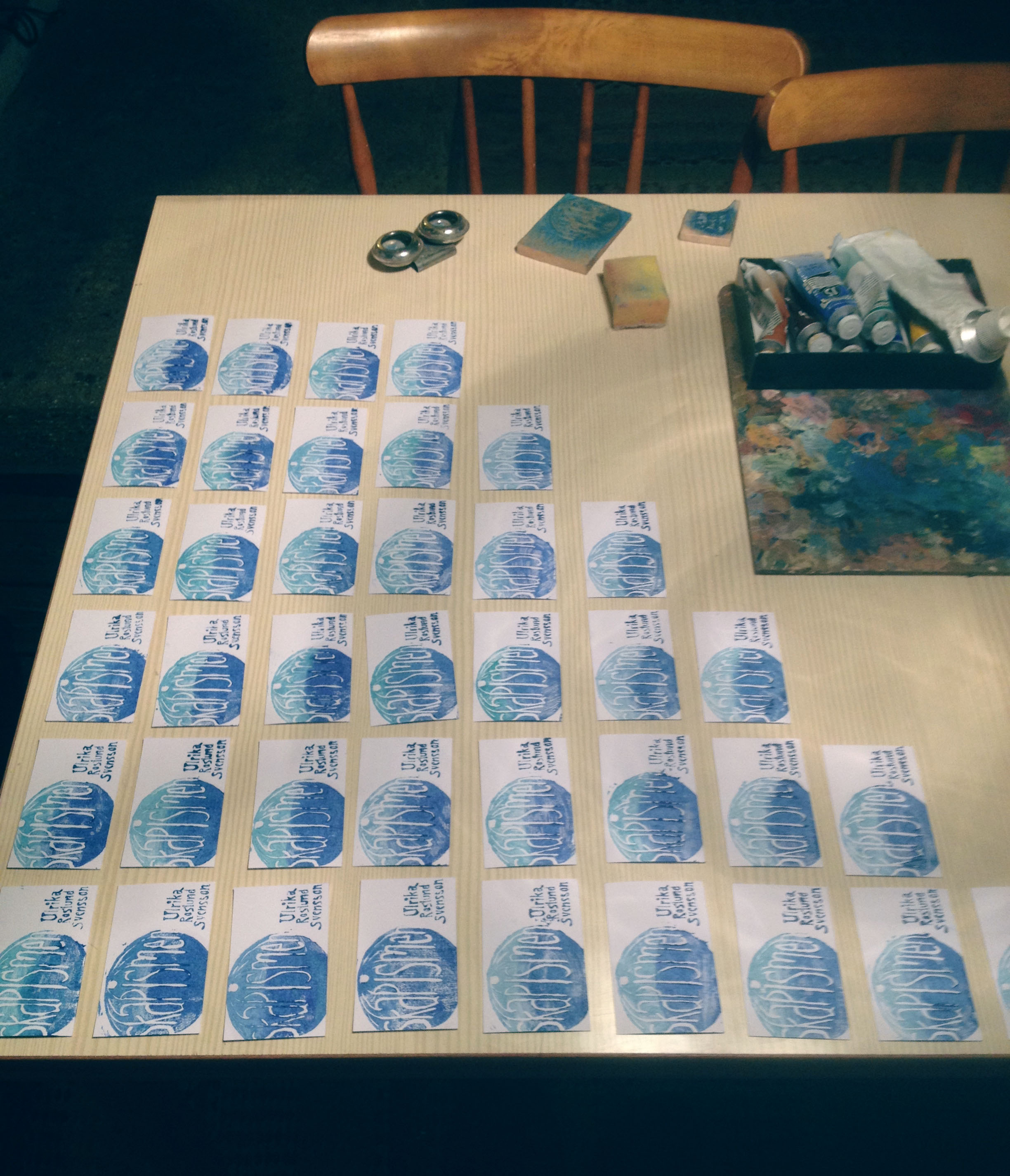 Visitkort träsnitt hemmatryck grafisk design